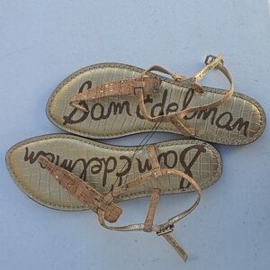 ✨️4/$20 Sam Edelman Metallic Gold Cork Strappy Sandals